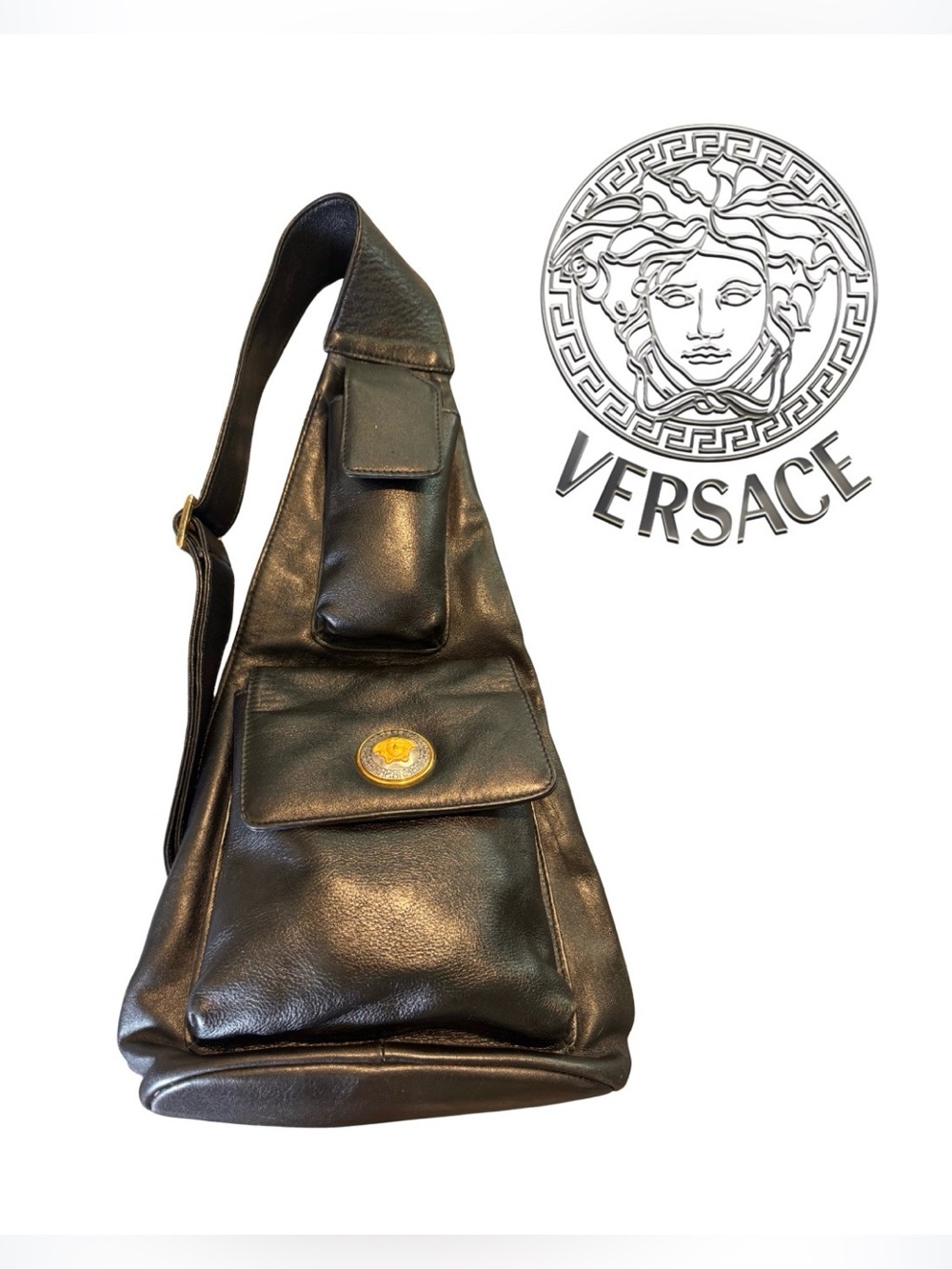 Gianni Versace Vintage Leather Sling